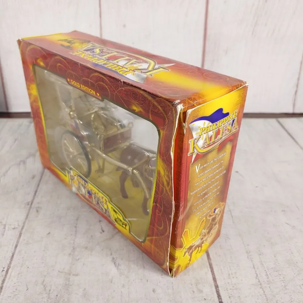 OPEN BOX - Philippine Kalesa Die-Cast Horse Drawn Carriage - GOLD EDITION 6 in